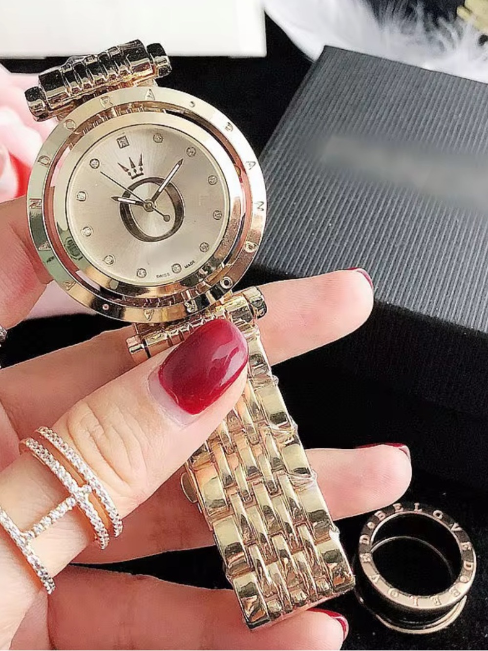 Pandora Gold-Tone Round Dial Bracelet Watch